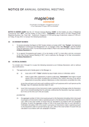 Notice of the 11th Annual General Meeting